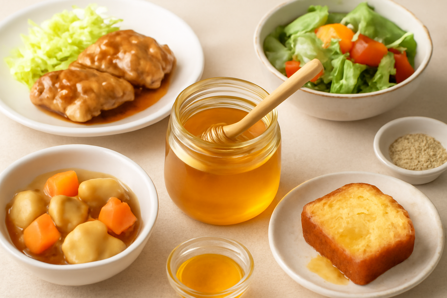 はちみつを使った料理のイメージ