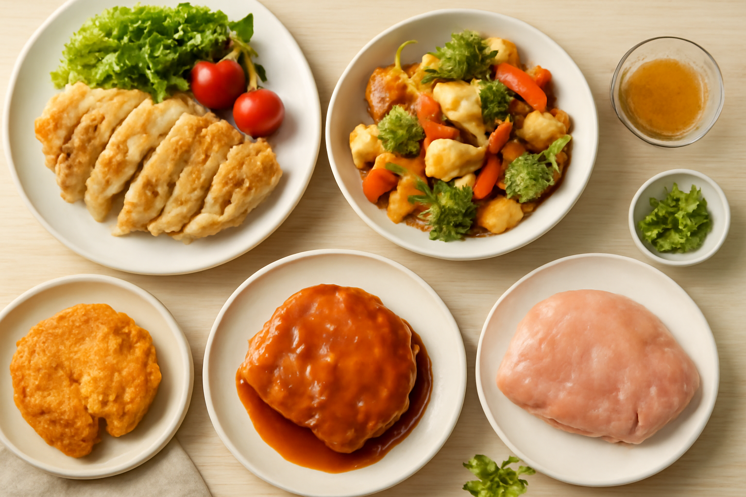 鶏胸肉を使った様々な料理のイメージ