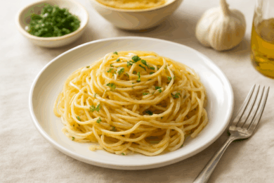 美味しそうなパスタの盛り付け