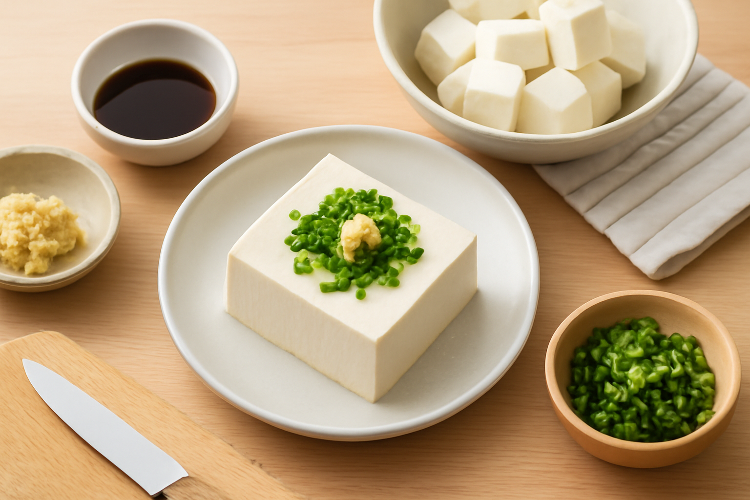 絹豆腐を使った料理のイメージ