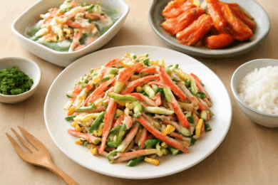 カニカマを使った華やかな料理