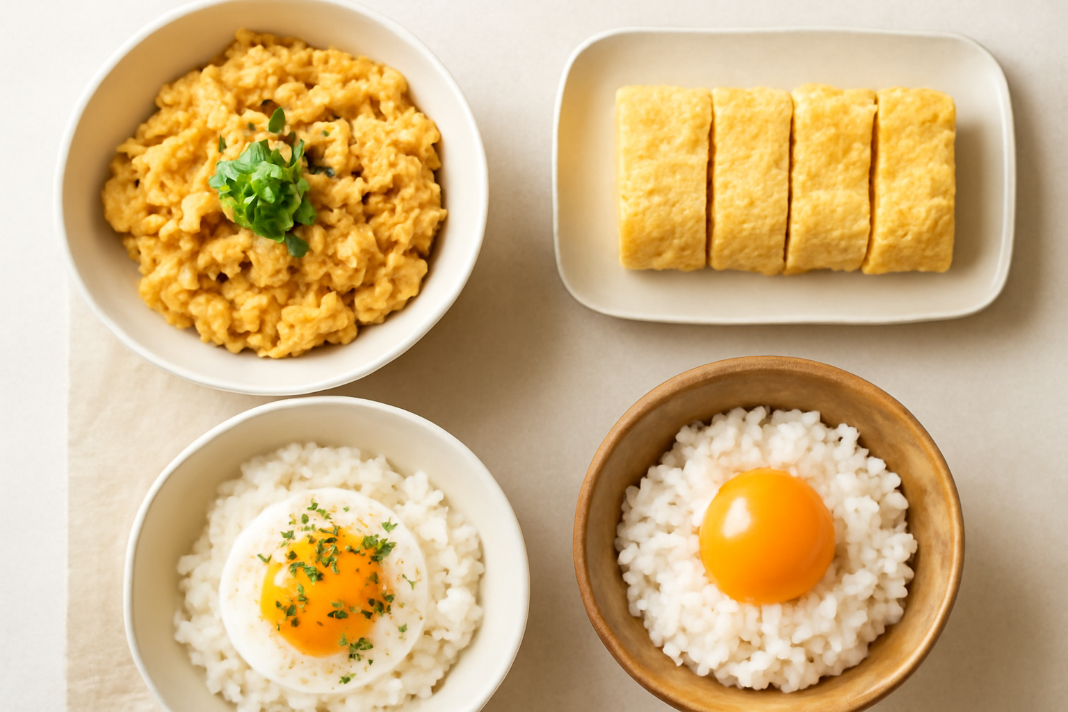 卵丼を使った人気レシピが並ぶイメージ