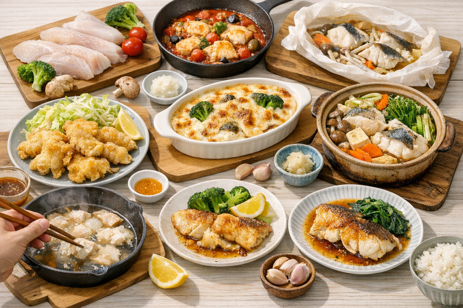 たらの人気レシピ一覧をイメージした料理写真