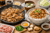 食欲をそそる豚こまご飯のイメージ画像
