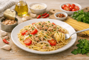 美味しそうなツナパスタの完成イメージ