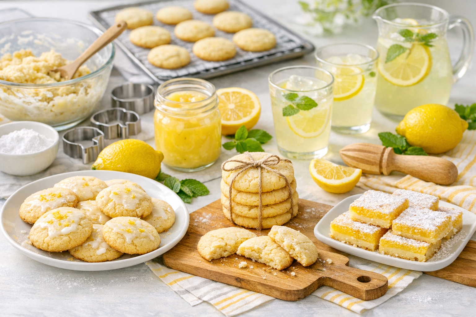 レモンクッキーや爽やかな手作りお菓子のイメージ画像