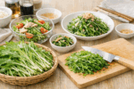 シャキシャキとした新鮮な水菜のイメージ画像
