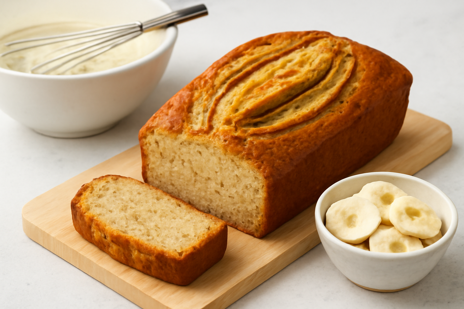 美味しそうに焼き上がったバナナケーキのイメージ