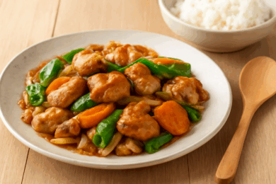 美味しそうな鶏肉炒め物のイメージ画像