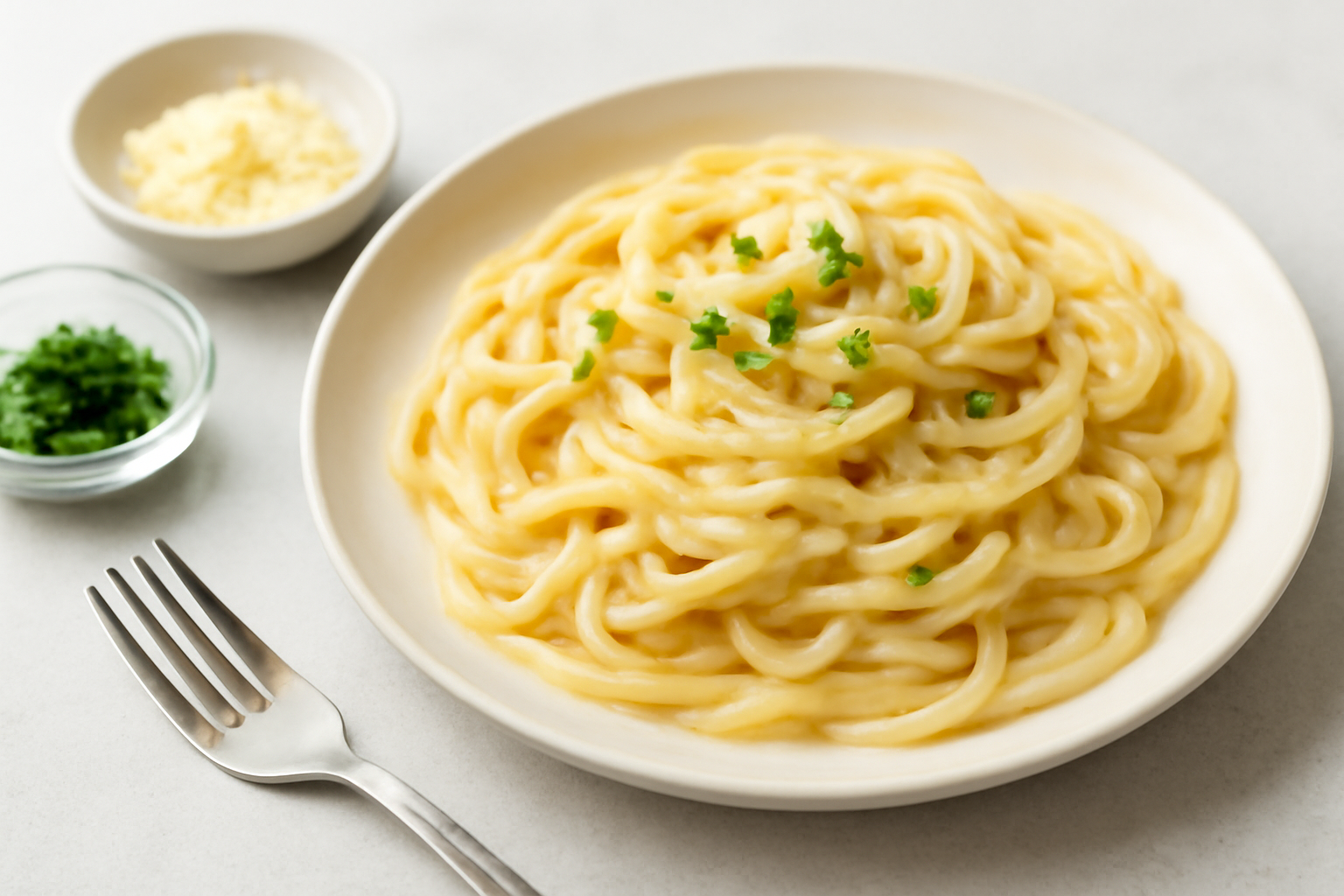 とろっとしたソースが絡む絶品クリームパスタの完成写真
