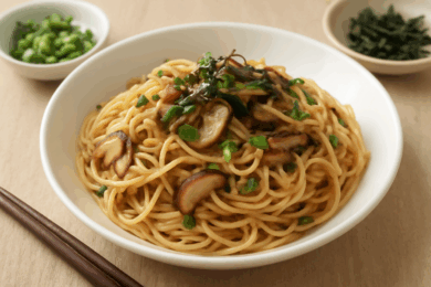 食欲をそそる美味しい和風パスタの完成イメージ