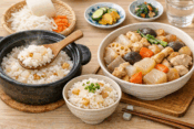 炊きたての大根ご飯と煮物のイメージ画像